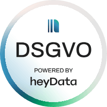 GDPR seal "powered by heyData" – esome is GDPR compliant